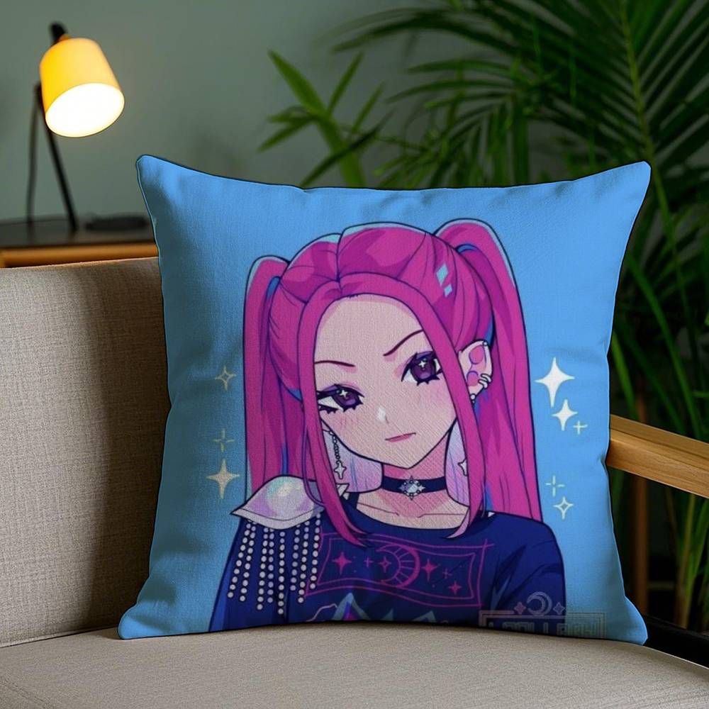 Anime Kpop D-Demon H-Hunters Pillow Case Sofa Short Plush Double-sided HD Printing Room Home Office Gift Cushion Cover