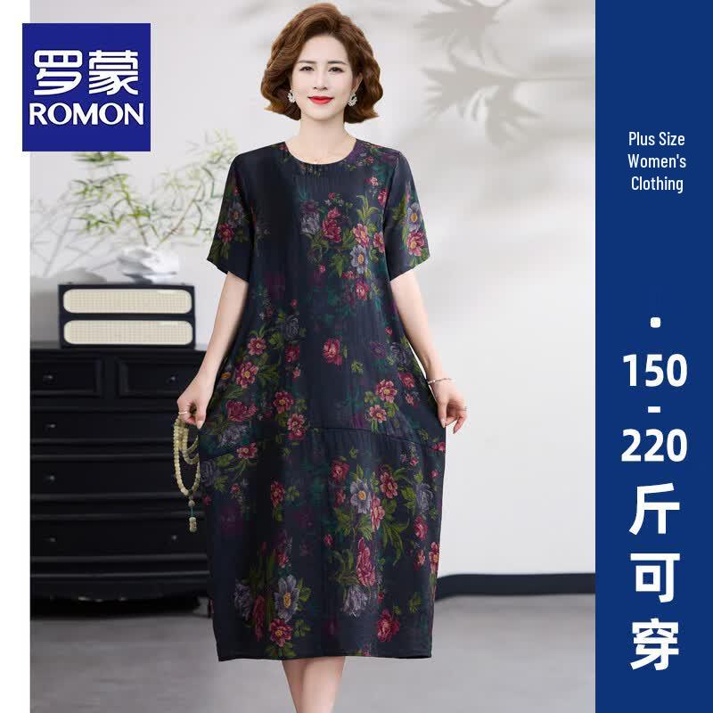 ROMON Women s Plus Size Ethnic Style Long Dress 7XL