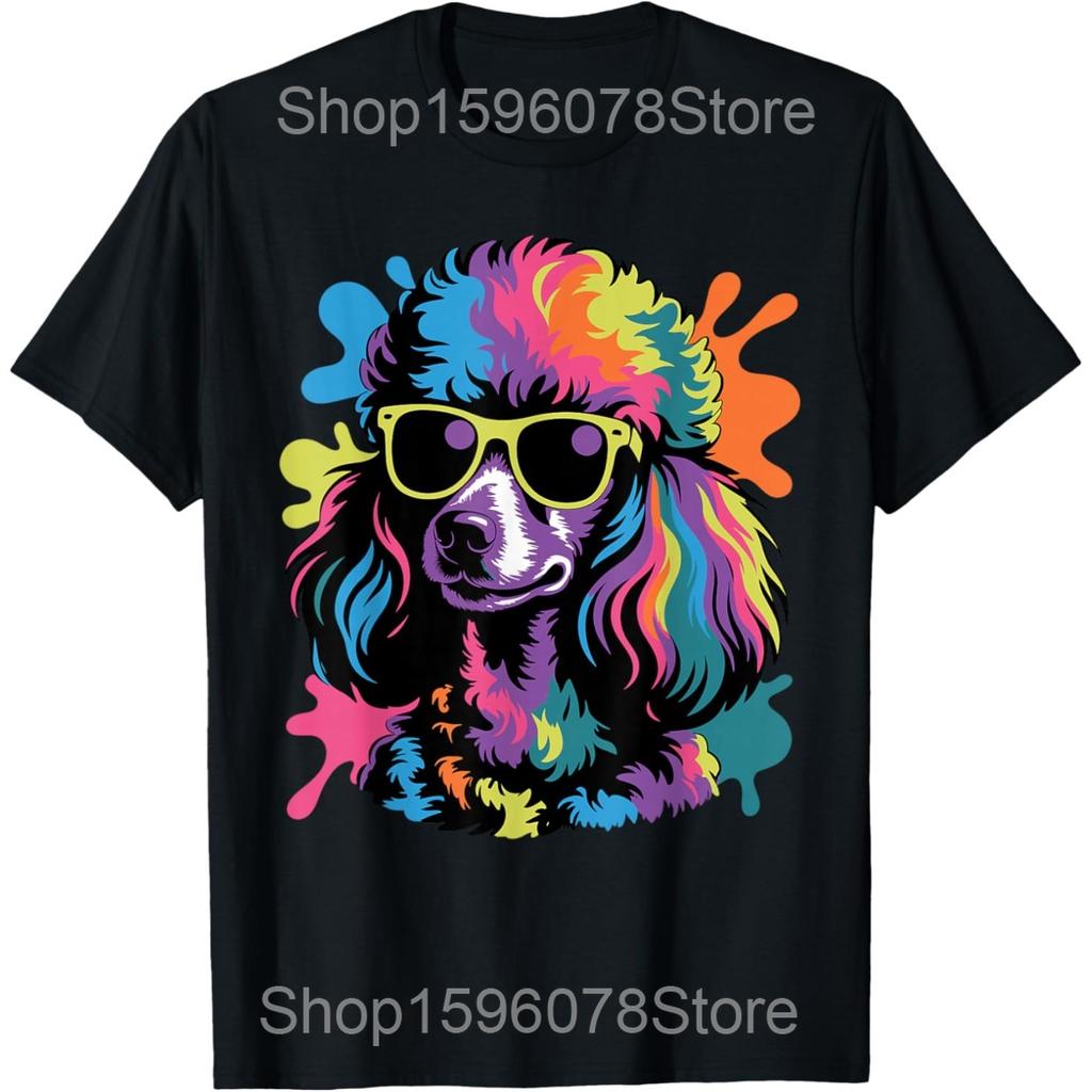 Best Standard Poodle Design for Men Women Dog Poodle Lover T Shirts Cotton Streetwear Tee Short Sleeve Unisex Loose Clothing