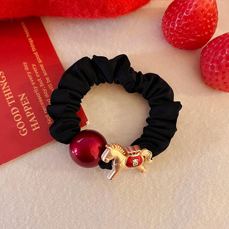 High Elasticity Thick Horse Hair Ties for Women - 2026 Festive New Year Style