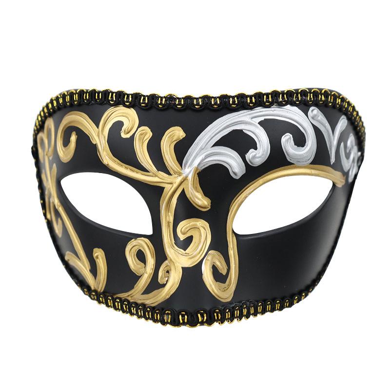 

Festival Mask Plastic Roman Gladiator Mask Male Eye Mask Decorative For Banquet Halloween Festival чёрный