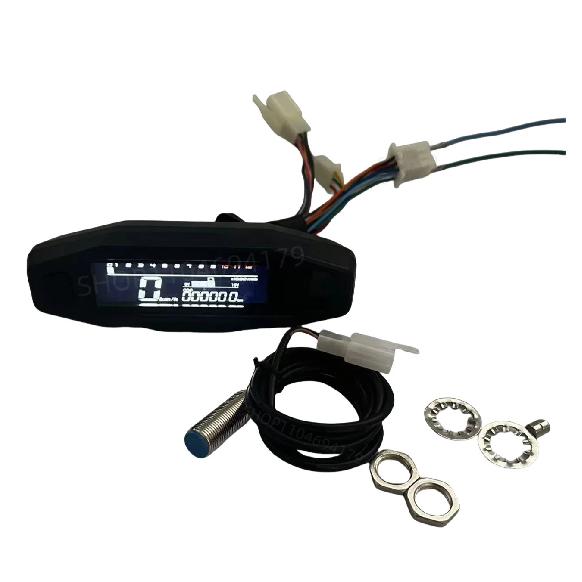 Universeller Motorrad LCD Mini Drehzahlmesser Digitaler Kilometerzähler Geschwindigkeitsmesser Elektrische Einspritzung Vergaser Für KTM 250 EXC KR200
