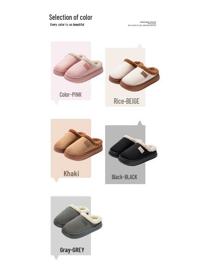 Cotton Slippers for Women - Warm Autumn/Winter Non-slip Indoor/Outdoor Plush Shoes