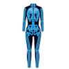 Halloween Cyberpunk Skeleton Costume Women Gothic Sexy Rose Skeleton Slim Bodysuit Adult Role Playing Tights Stage Fancy Suit