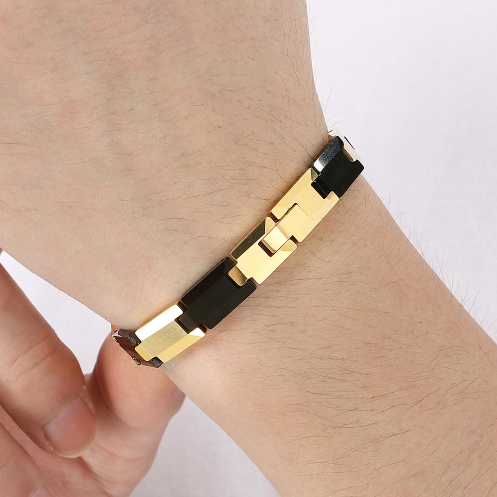 High Polished Tungsten & Strong Magnetic Men's Bracelet for Men Positive Energy Modern Healing Jewelry Accessories Waterproof