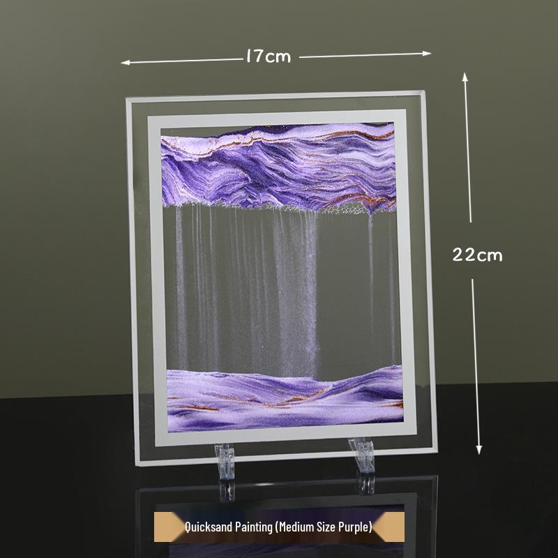 Kulatá přesýpací hodiny 3D s tekutým pískem Domácí dekorace - Vysoce kvalitní stolní ozdoba do obývacího pokoje