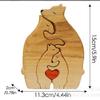 Wooden Puzzle Mother Bear Cub Set DIY Craft Decor Mother's Day Gift