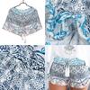 Summer Polyester Print Shorts With Tie Waist For Casual Wear