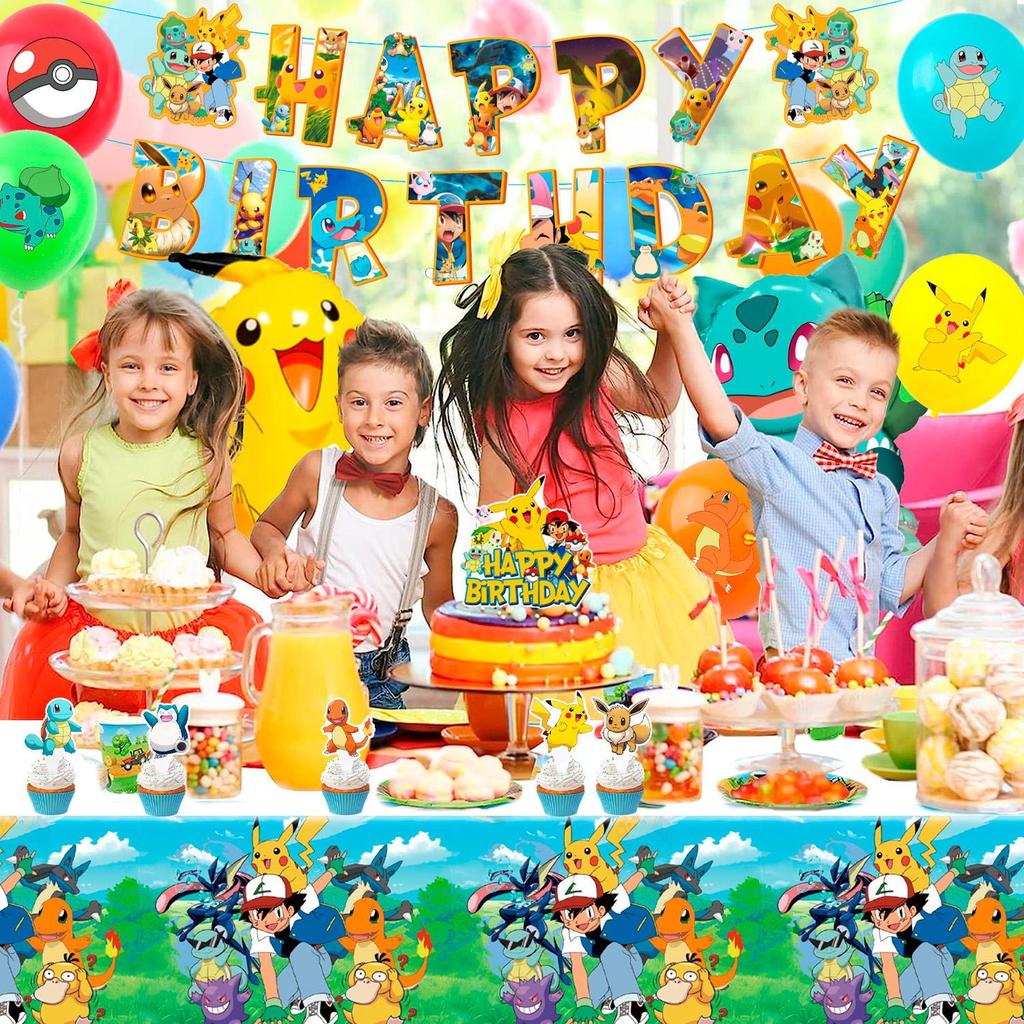Cartoon-Geburtstagsparty-Dekorationen, Anime-Mottoparty-Dekorationen, Anime-Ballon-Party-Set, Ballon-Dekorationen