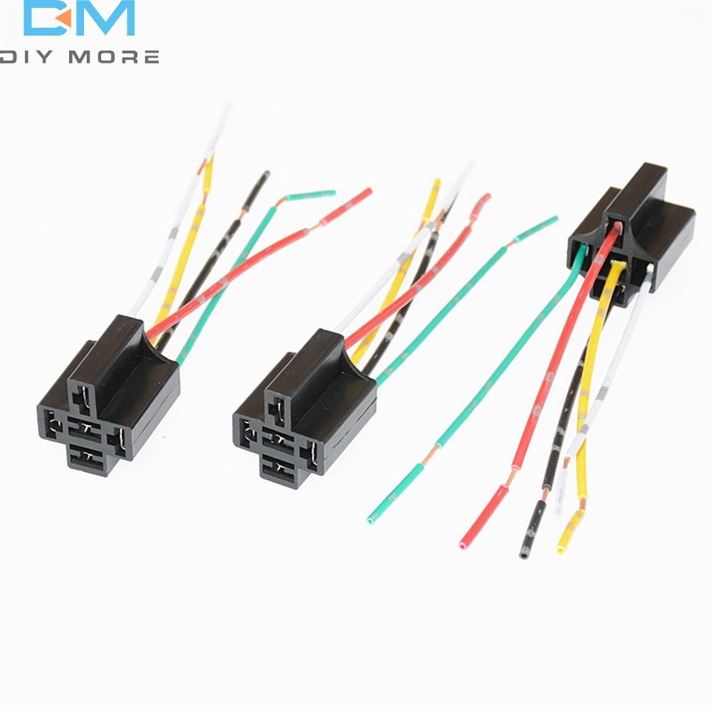 1/5 Pcs 5Pin Automotive Relay Socket Harness Connector Plug Bakelite Relay Base Seat for 12V 24V 4Pin 5Pin Auto Relay