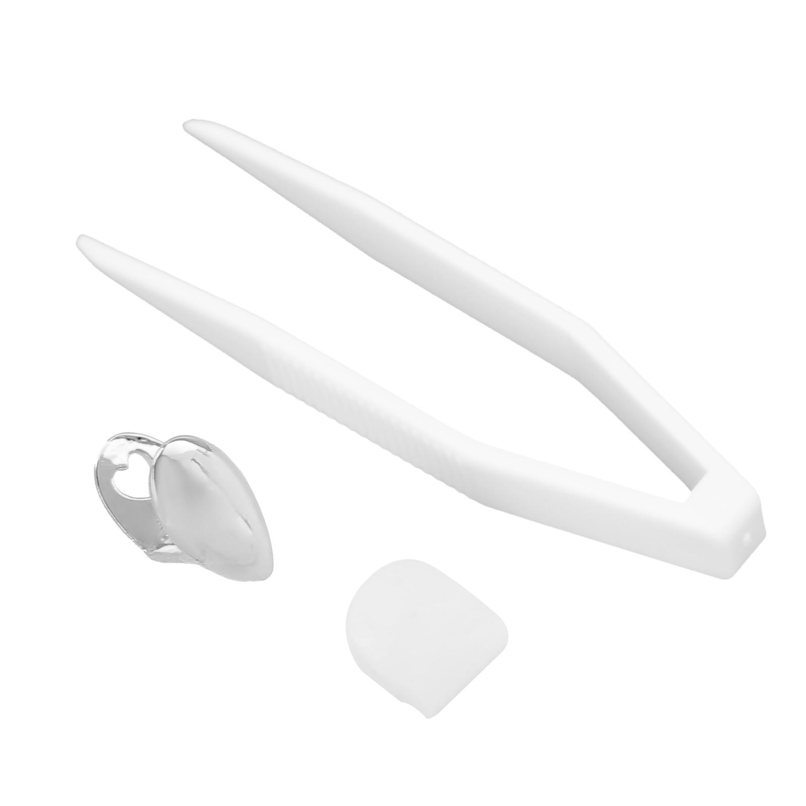 

Многоразовый одиночный хип-хоп вставной зуб Хэллоуин фестиваль хип-хоп зубной пинцет набор воска Silver