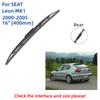 For SEAT Leon MK1 2000-2005 Front Rear Wiper Blades Brushes Cutter Accessories J Hook 2000 2001 2002 2003 2004 2005