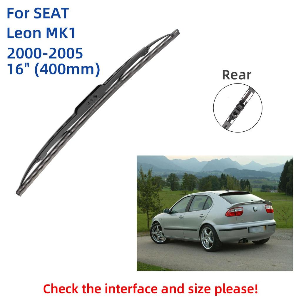 For SEAT Leon MK1 2000-2005 Front Rear Wiper Blades Brushes Cutter Accessories J Hook 2000 2001 2002 2003 2004 2005
