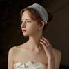 Hair Ornament Brides Beaded Hairband Pearl Ribbon Pearl Headband Elegant Detachable Bridal Veil