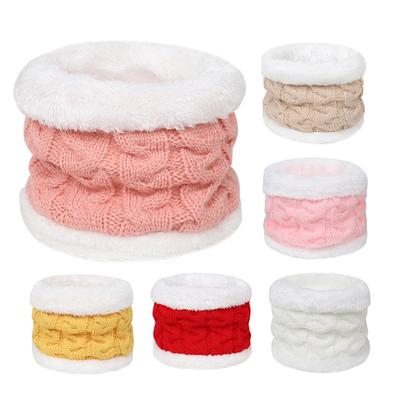Mädchen Jungen stricken warme Fellknäuel Baby Winter Kinder Neckgaiter Ring Schal