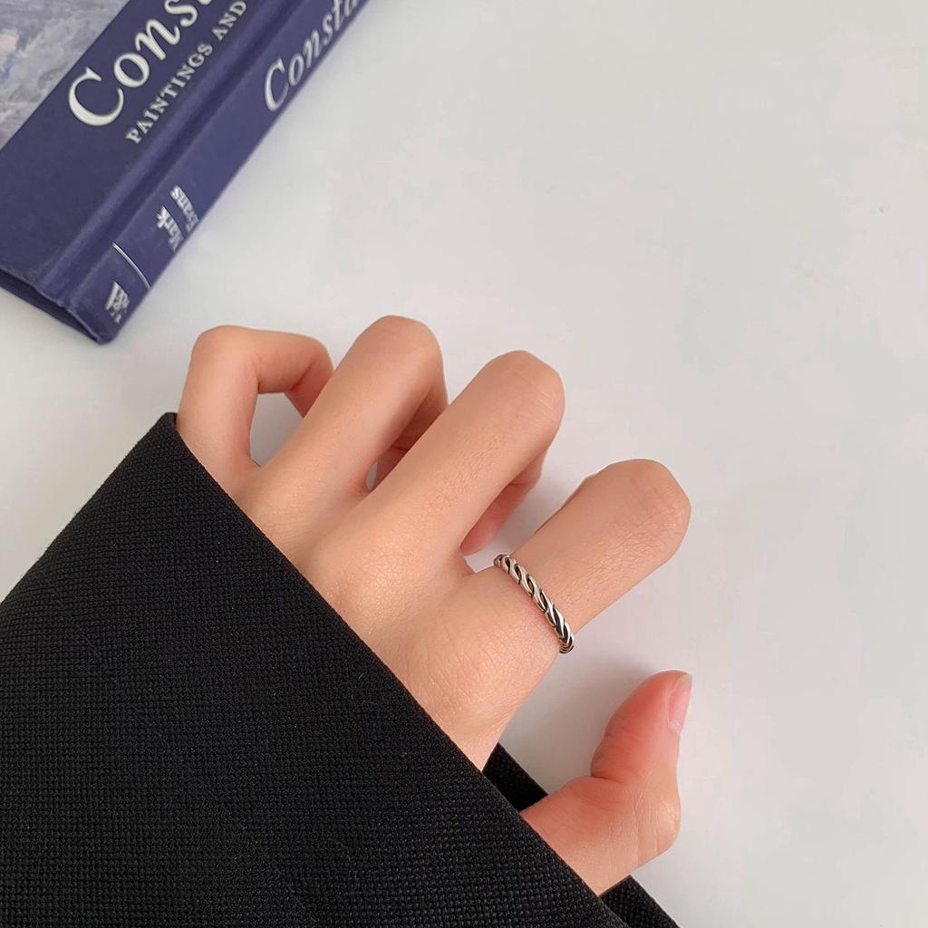 Vintage Combination Thin Ring Female Personality Hip Hop Niche Cold Wind Index Finger Ring