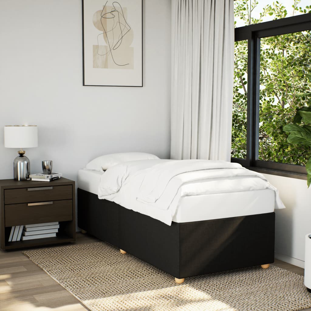 Bed Frame without Mattress Black 90x200 cm Fabric