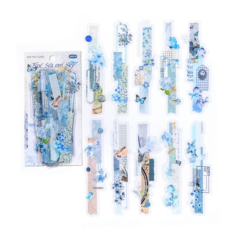 20PCS Flowers Scrapbooking Decor PET DIY Handmade Vintage Diary Album Decor