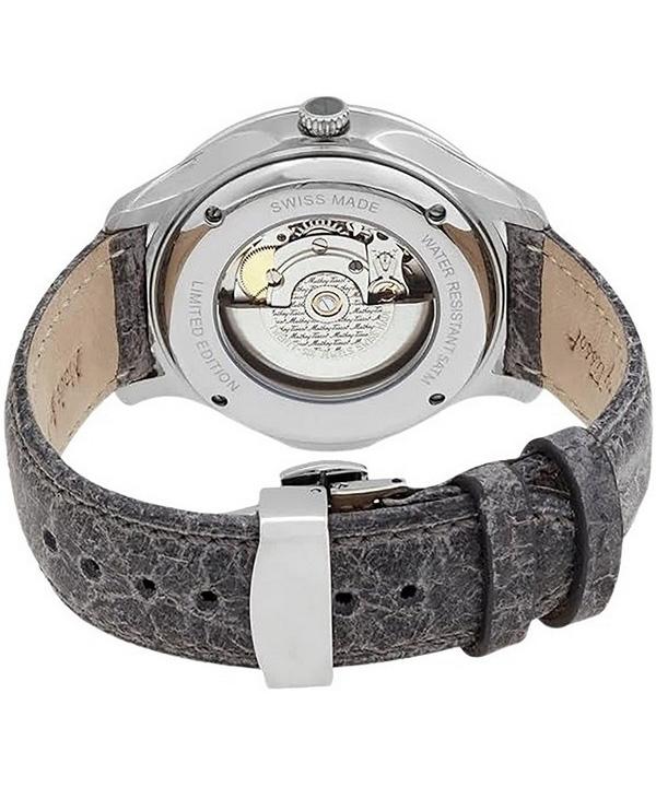 Mathey-Tissot Reloj Edmond H1886META automático con correa de piel y esfera gris para hombre, edición limitada
