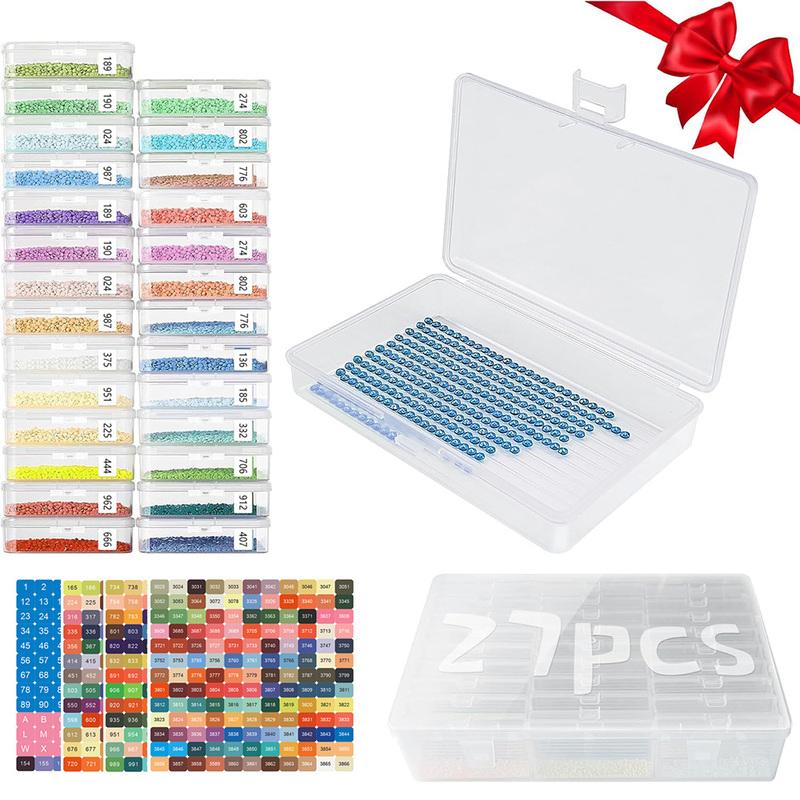 2 in 1Diamond Art Tray Storage Box, Diamond Printing Tools Accessories, Desk organizer Box For DIY Crafts Accessories Jewelry Be