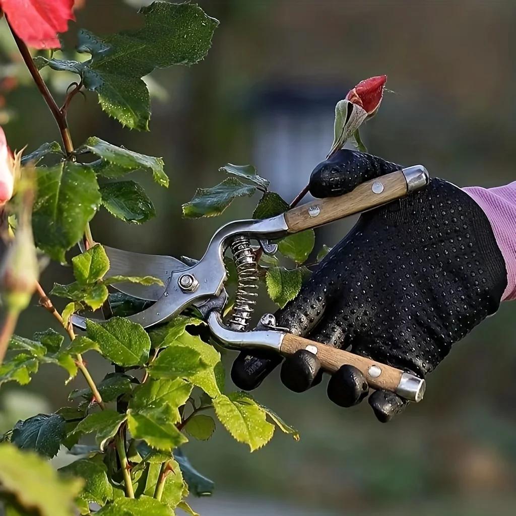 1pc, Wooden Handle Pruning Shears, Fruit Branch Scissors, Elbow Shears, Garden Shears, Fruit Picking Shears 8.07inch/20.5cm