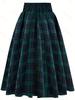 Women's Retro High-Waisted Tie-Waist A-Line Flare Skirt