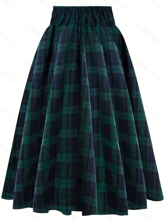 Women's Retro High-Waisted Tie-Waist A-Line Flare Skirt