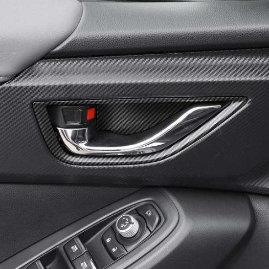 Carbon Fiber 4X Inner Door Handle Bowl Cover Trim For Subaru Crosstrek 2023 2024