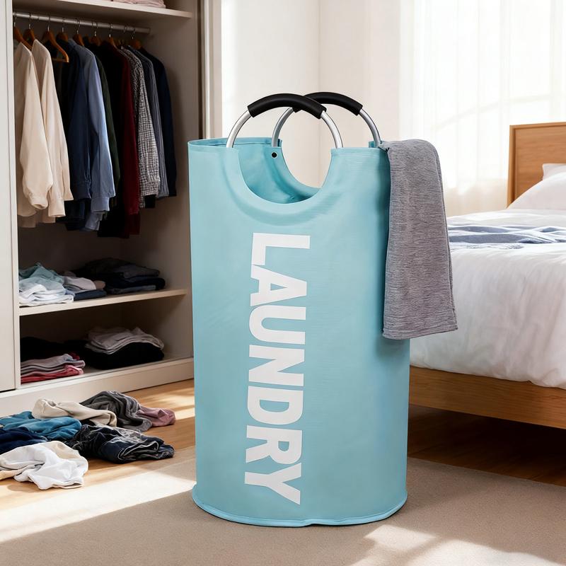 

Сверхбольшая корзина для белья 90 л, водонепроницаемая сумка для белья из ткани Оксфорд, корзина для хранения грязной одежды, складная корзина для белья для путешествий 90L синий