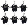Cute Ghost Wing Black Cat Plush Keychain Kawaii Plushie Animal Stuffed Pendant Big-eyed Punk Bag Accessories Backpack Ornament