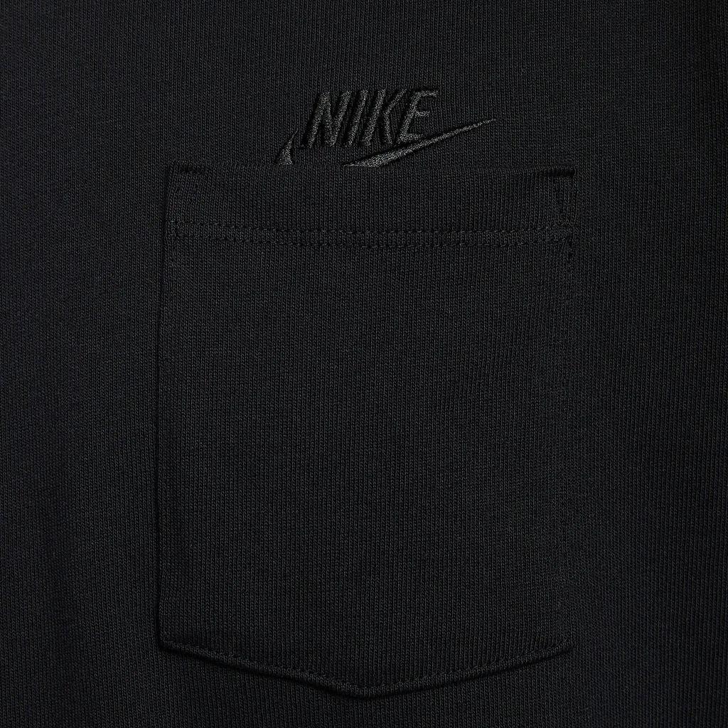 Nike Sportswear Premium Essentials Fashion Comfortable Soft Skin-Friendly Long Sleeve Pocket T-Shirt Men Tops Black DR7930-011