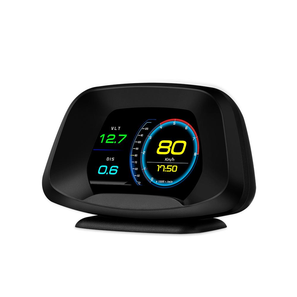 

P19 HUD Device Multi-functional Smart Digital Meter Universal Car Speedometer LCD Display OBD GPS Scanner Diagnostic Tool Speed Alarm Type A
