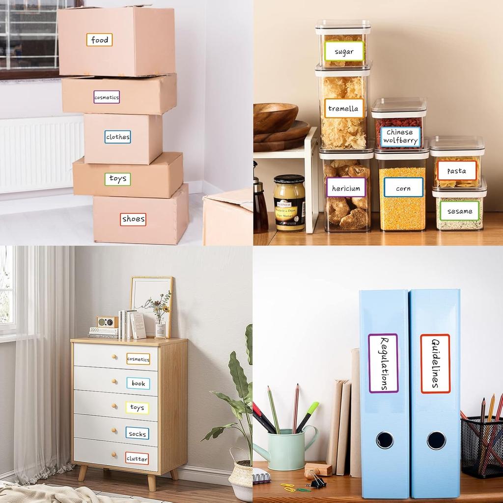 Reble Dry Erase Labels Sticky Notes for Storage B Organizing Jar Pantry, Waterproof Removable Label Stickers for Kitchen Office School All Purpose
