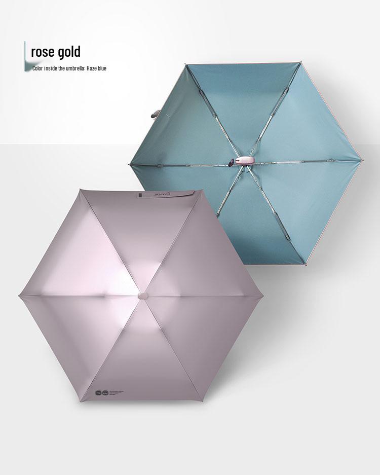 OLYCAT Titanium Silver Compact Anti-UV Sun Umbrella, Small Folding Design for Women