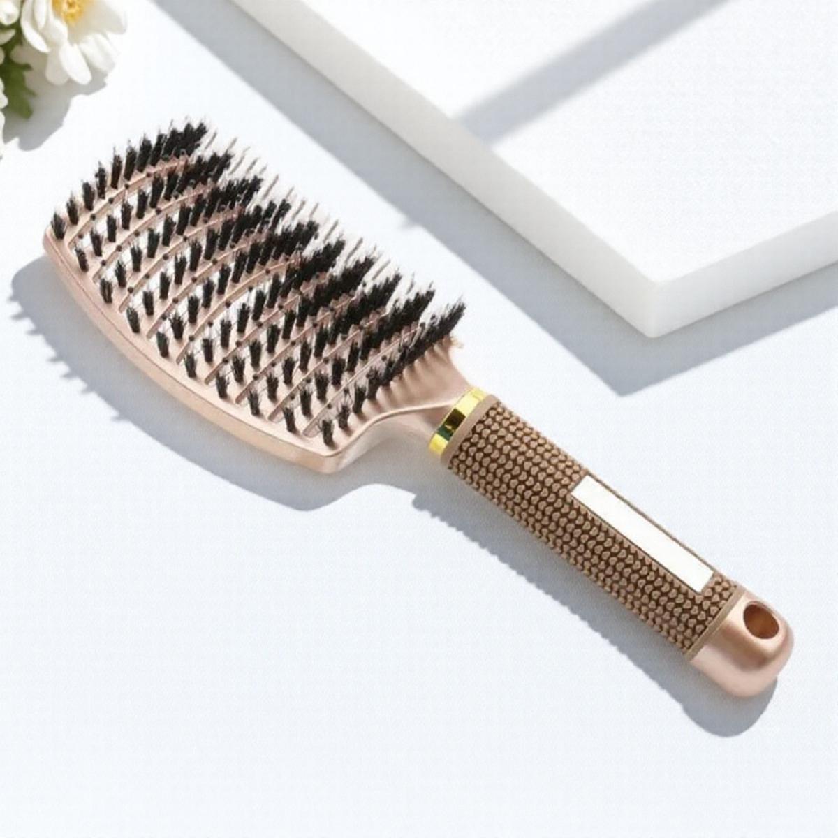 

Bristle Nylon Massage Brush Wet Curly Straight Comb Professional Straight Curly Hair Styling Brush for Salon Home Use золотой