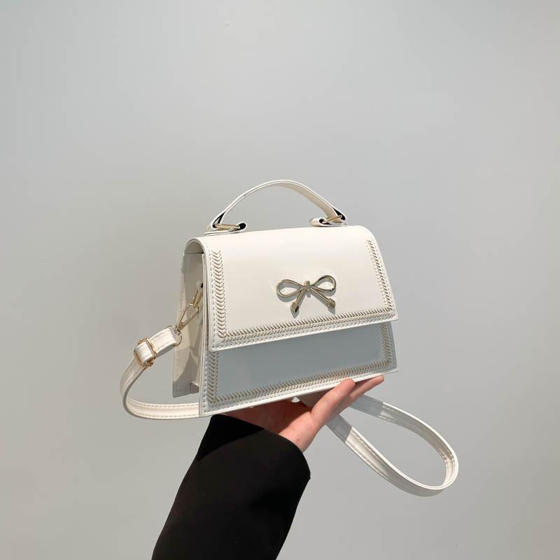 

Летняя новая однотонная модная универсальная простая повседневная эстетичная сумка-бант, портативная на плечо, мессенджер белый