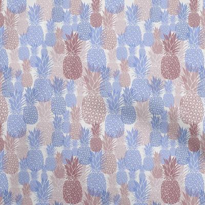 Cotton Flex Light Blue Fabric Pineapple Dress Material Fabric Print Fabric By The Yard 40 Inch