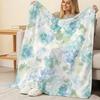 Plush Flannel Blanket Fresh Watercolor Pattern, Machine Washable, Soft Cozy Throw, Perfect for Home Use, Office Nap, Halloween & Christmas