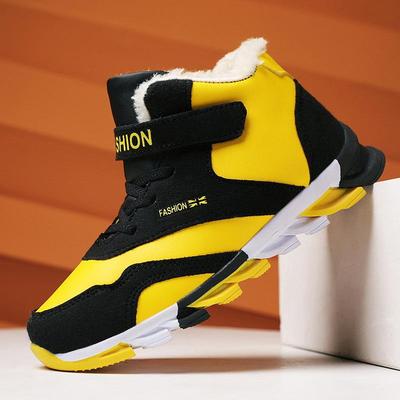 2026 Fall and Winter Children's Snow Boots High Gang Padded Thickened Warm Girls Cotton Shoes Sneakers Middle and Large Children Cotton Boots