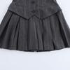 2024 Autumn Women's European & American Style Pleated Striped Vest Dress