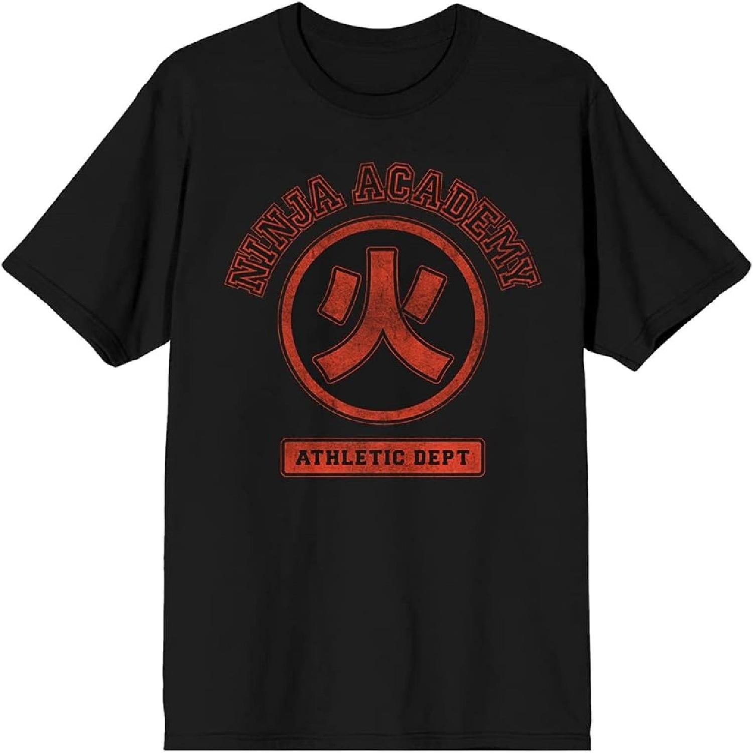 Naruto Anime Cartoon Ninja Academy Mens Black Graphic Tee Shirt S