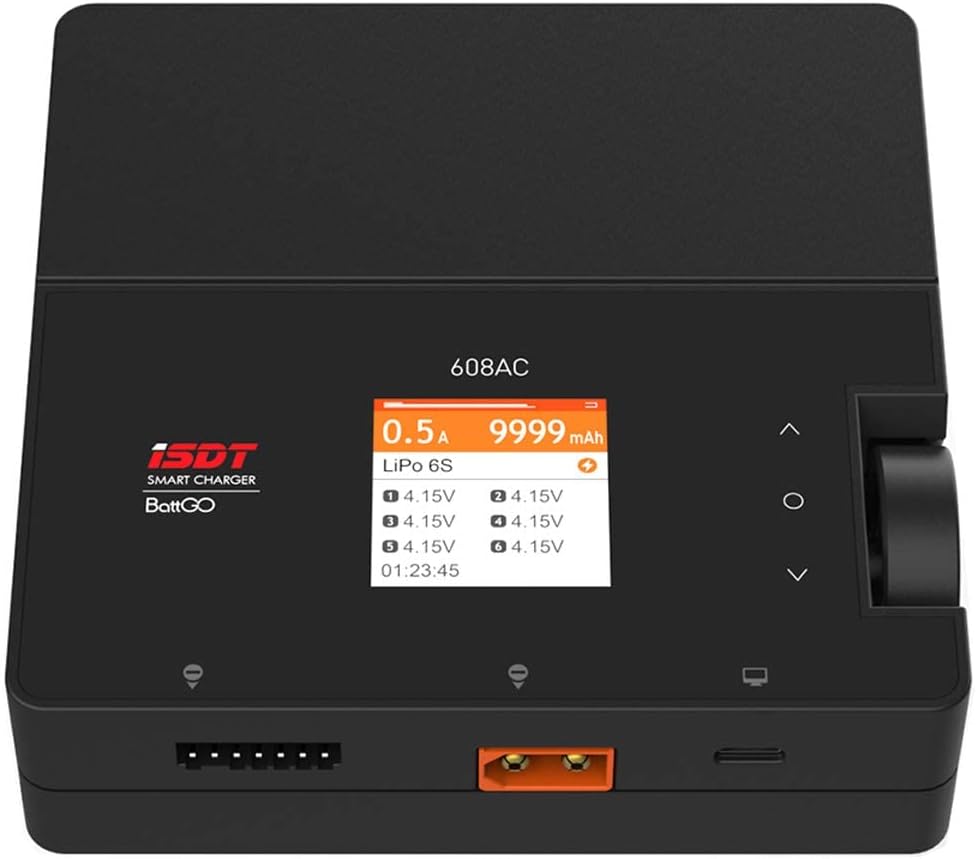 608AC Smart Balance Charger – AC/DC Adapter Charger for LiPo LiFe LiHV NiMH Batteries – For Drones and RC Models – Portable, Efficient, Safe