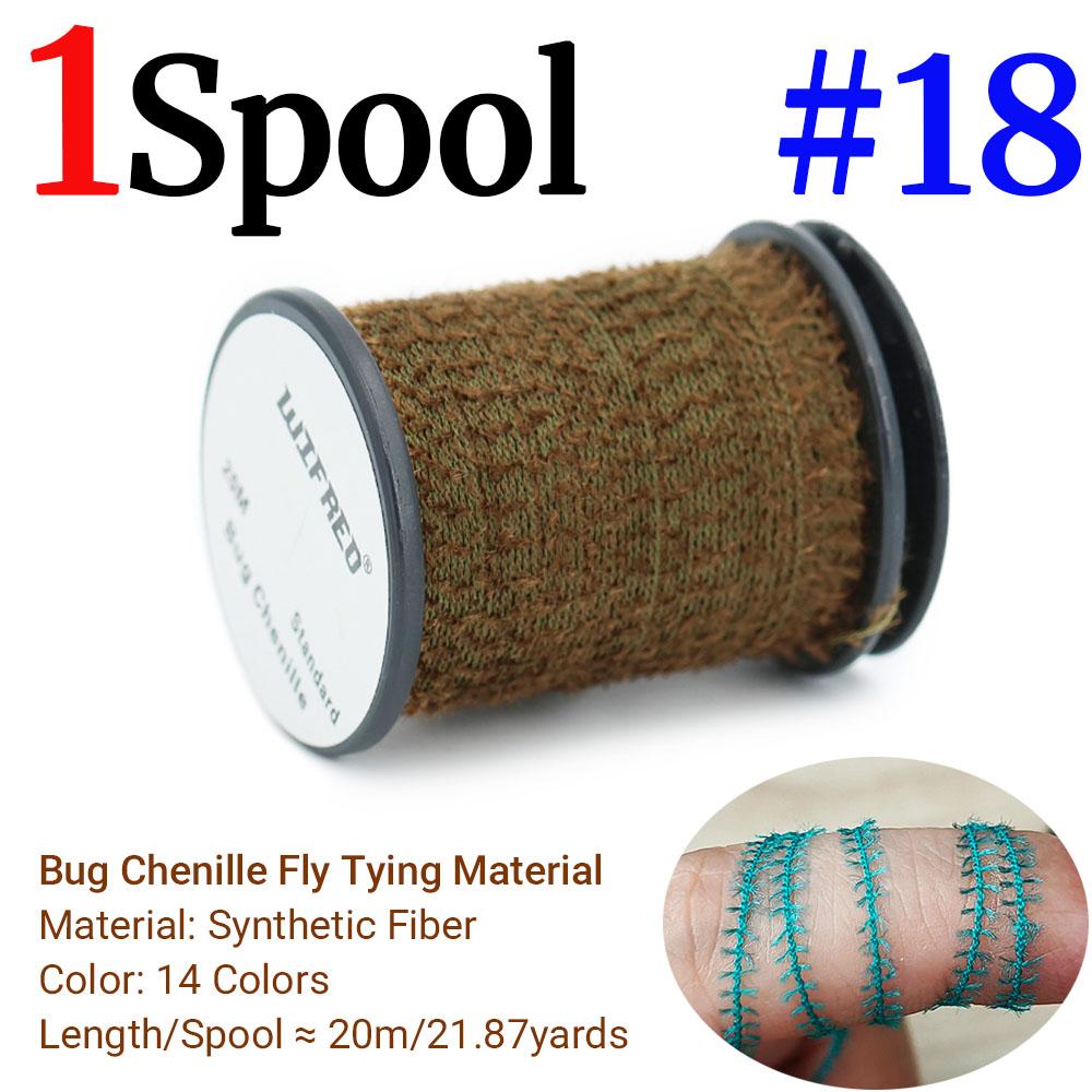 20M/Spule Standard Bug Chenille ein stacheliges, flauschiges Fliegenbindematerial für Nymphen Egel Wurmkörper, Rippen Abdomen, Forellenangelköder