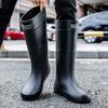 R British Fashion Flat Men's Extra High Rain Boots Long Tube Water Shoes Rain Shoes Fishing Rubber Shoes Size