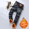 Winter Men's Warm Fleece Jeans Men Business Thicken Denim Trousers Stretch Slim Fit Pants Plus Size 28-40