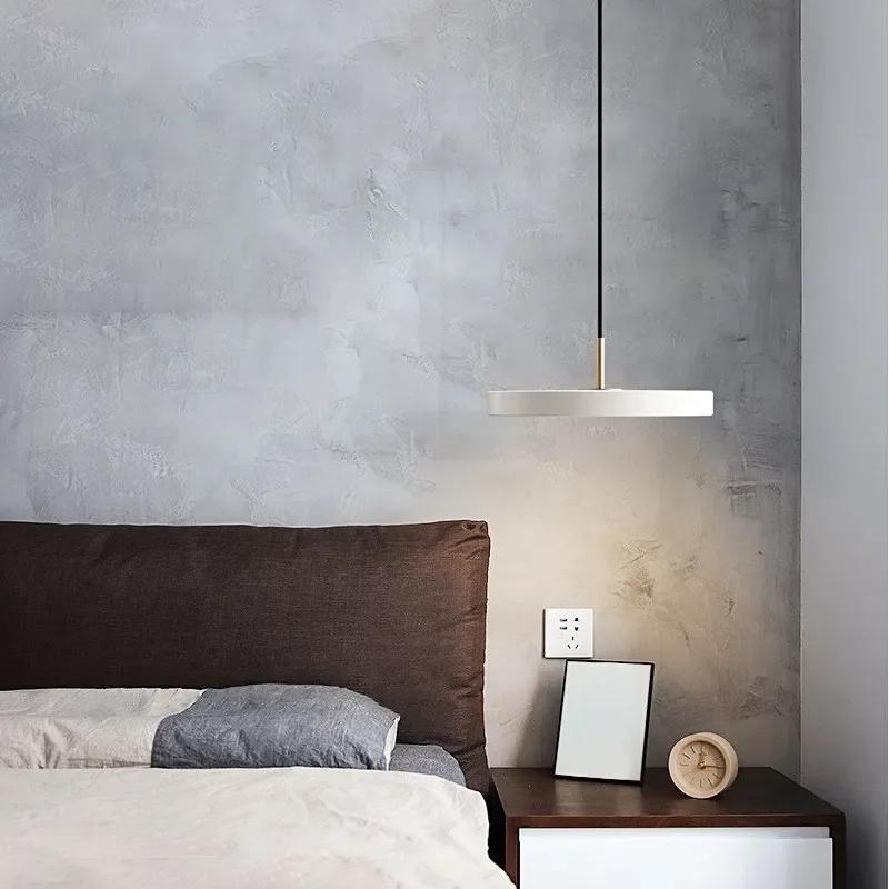 Nordic LED Pendant Light Minimalist Black White Iron Hanging Lamp For Restaurant Living Room Study Bedrooom illumination Fixture
