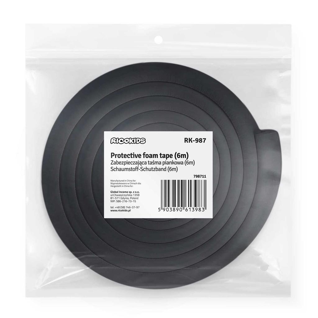 Ricokids 798711 Black Foam Safety Tape 6M
