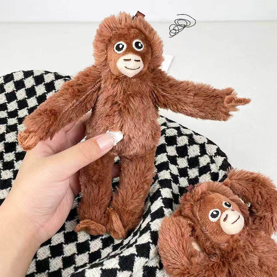 Kleiner Affenanhänger Plüschtier Tier Orang-Utan Plüschtier Taschenanhänger Weiches Stofftier Rucksack Schlüsselanhänger Geschenk für Fans