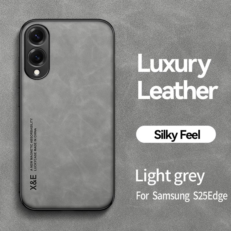 For Samsung S25 S24 S23 S22 Plus Ultra Light Luxury SheePskin Case For Samsung S24FE 23FE S25Egde Magnetic Suction Phone Case