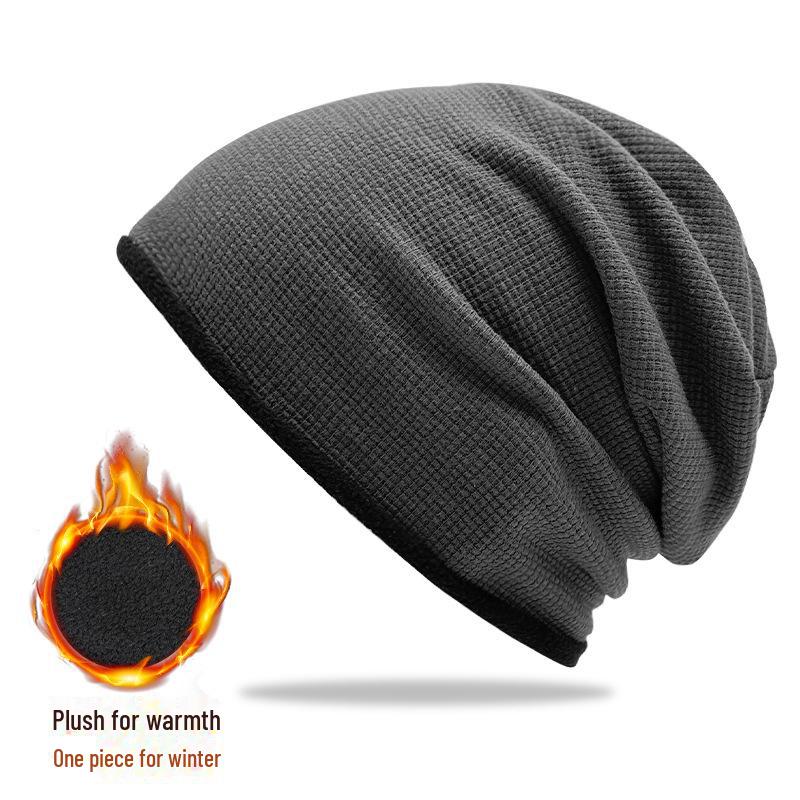 

Зимняя ветрозащитная велосипедная шапка Baotou - двухслойный бархат с защитой ушей M (56-58 cm) темно-серого